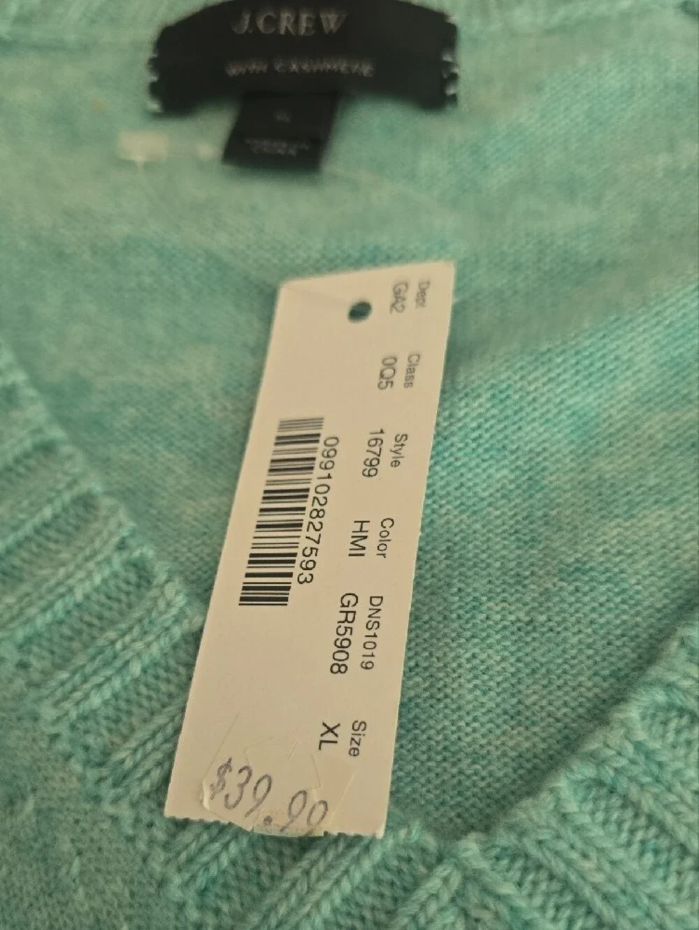 J. Crew Mint Green V-Neck Sweater